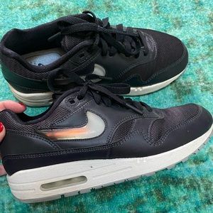 Nike air max black leather with holographic swoosh